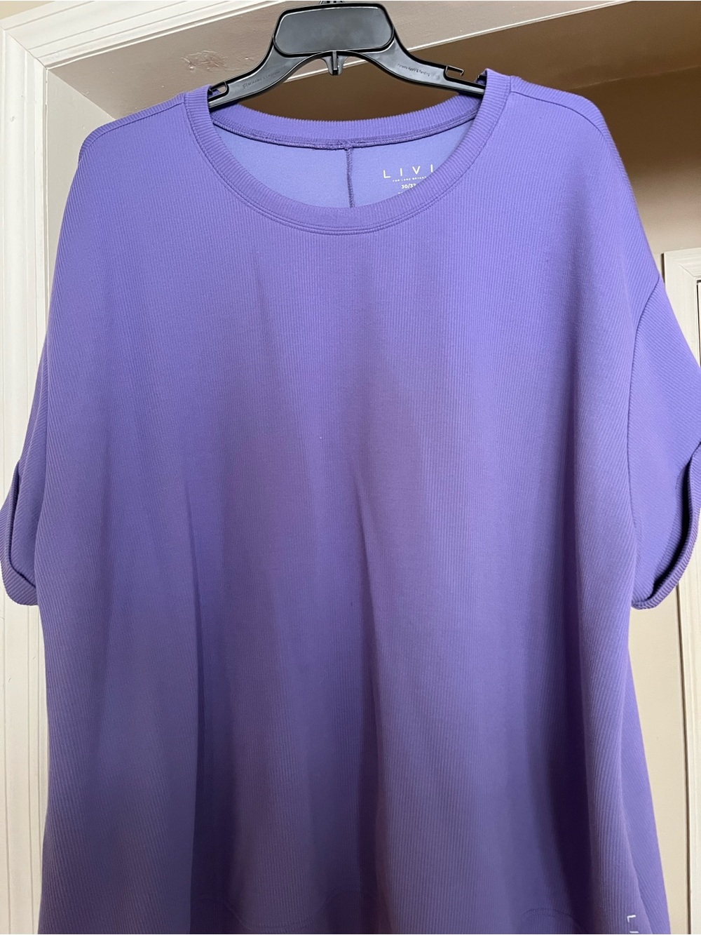 Lane Bryant Lavender Short Sleeve Crewneck Top